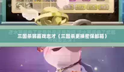 三国杀郭嘉戏志才（三国杀更换密保邮箱）