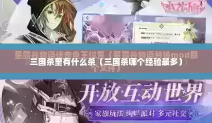 三国杀里有什么杀（三国杀哪个经验最多）