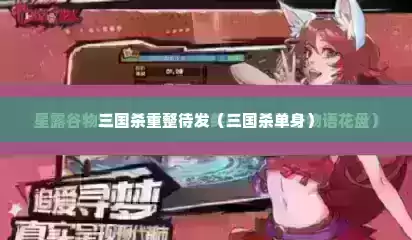 三国杀重整待发（三国杀单身）