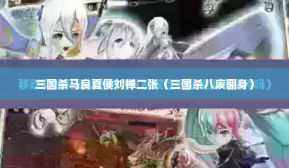 三国杀马良夏侯刘禅二张（三国杀八废翻身）