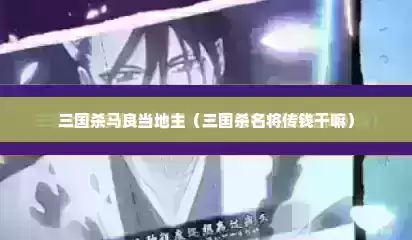 三国杀马良当地主（三国杀名将传钱干嘛）