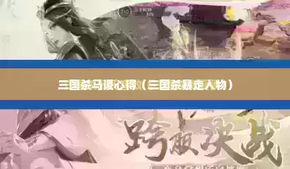 三国杀马谡心得（三国杀暴走人物）