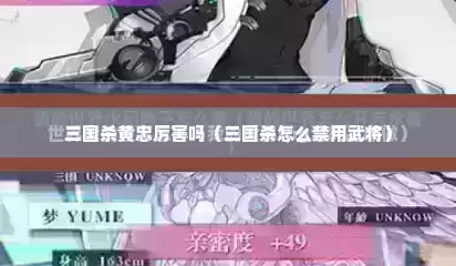 三国杀黄忠厉害吗（三国杀怎么禁用武将）