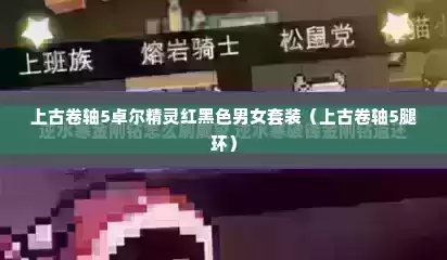 上古卷轴5卓尔精灵红黑色男女套装（上古卷轴5腿环）