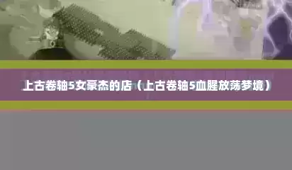 上古卷轴5女豪杰的店（上古卷轴5血腥放荡梦境）