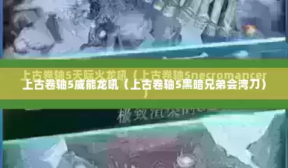 上古卷轴5威能龙吼（上古卷轴5黑暗兄弟会湾刀）
