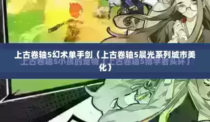 上古卷轴5幻术单手剑（上古卷轴5晨光系列城市美化）