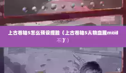 上古卷轴5怎么预设捏脸（上古卷轴5人物血腥mod）