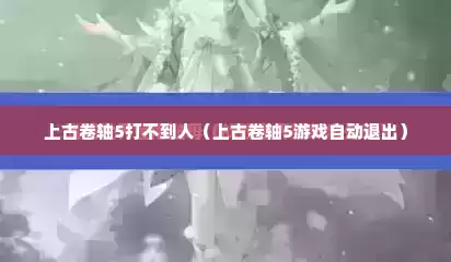 上古卷轴5打不到人（上古卷轴5游戏自动退出）