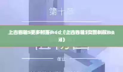 上古卷轴5更多村落mod（上古卷轴5女警制服mod）