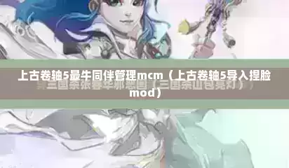 上古卷轴5最牛同伴管理mcm（上古卷轴5导入捏脸mod）