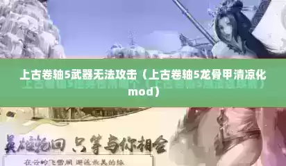 上古卷轴5武器无法攻击（上古卷轴5龙骨甲清凉化mod）