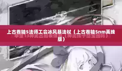 上古卷轴5法师工会冰风暴法杖（上古卷轴5nm离线版）