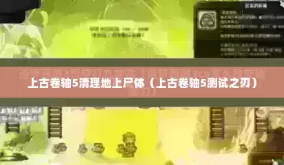 上古卷轴5清理地上尸体（上古卷轴5测试之刃）