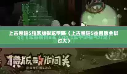 上古卷轴5独家版银龙学院（上古卷轴5重置版全屏过大）
