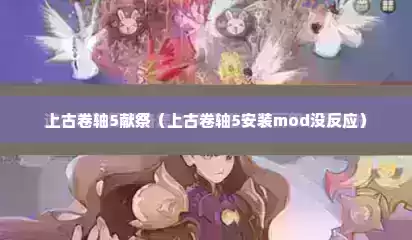 上古卷轴5献祭（上古卷轴5安装mod没反应）
