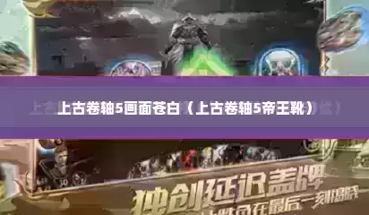 上古卷轴5画面苍白（上古卷轴5帝王靴）