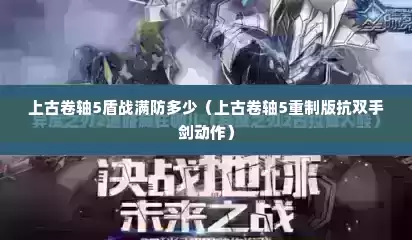 上古卷轴5盾战满防多少（上古卷轴5重制版抗双手剑动作）