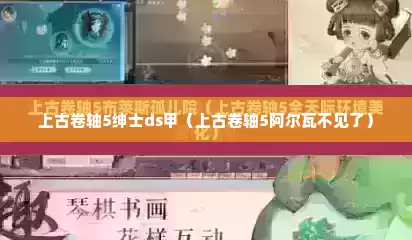 上古卷轴5绅士ds甲（上古卷轴5阿尔瓦不见了）