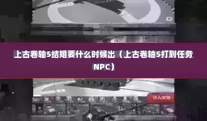 上古卷轴5结婚要什么时候出（上古卷轴5打到任务NPC）