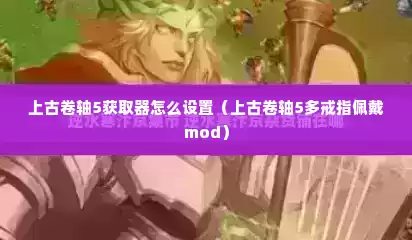 上古卷轴5获取器怎么设置（上古卷轴5多戒指佩戴mod）
