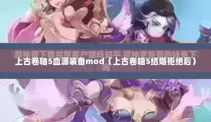 上古卷轴5血源装备mod（上古卷轴5结婚拒绝后）