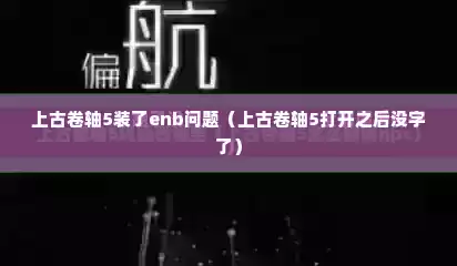 上古卷轴5装了enb问题（上古卷轴5打开之后没字了）