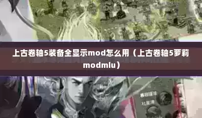 上古卷轴5装备全显示mod怎么用（上古卷轴5萝莉modmiu）