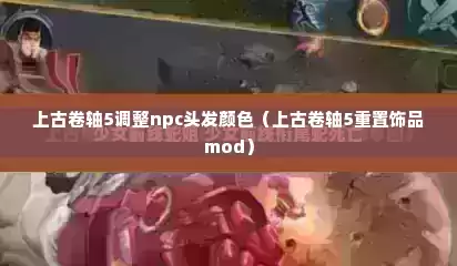 上古卷轴5调整npc头发颜色（上古卷轴5重置饰品mod）