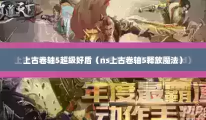 上古卷轴5超级好盾（ns上古卷轴5释放魔法）