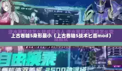 上古卷轴5身形最小（上古卷轴5战术匕首mod）