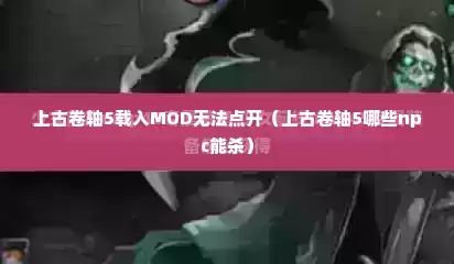 上古卷轴5载入MOD无法点开（上古卷轴5哪些npc能杀）