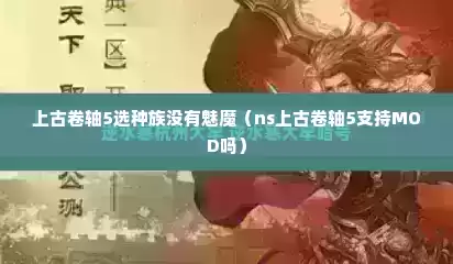 上古卷轴5选种族没有魅魔（ns上古卷轴5支持MOD吗）