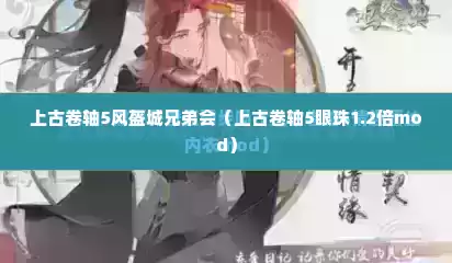 上古卷轴5风盔城兄弟会（上古卷轴5眼珠1.2倍mod）