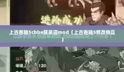 上古卷轴5cbbe服装店mod（上古卷轴5修改物品）