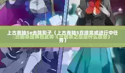 上古卷轴5e去除影子（上古卷轴5直接完成进行中任务）