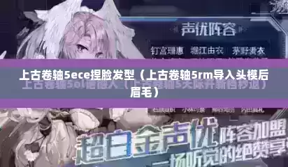 上古卷轴5ece捏脸发型（上古卷轴5rm导入头模后眉毛）