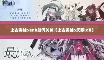 上古卷轴5enb如何关掉（上古卷轴5天际loli）