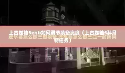 上古卷轴5enb如何调节装备亮度（上古卷轴5科月特任务）