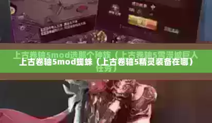 上古卷轴5mod蜘蛛（上古卷轴5精灵装备在哪）