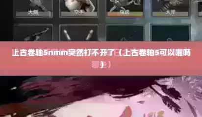 上古卷轴5nmm突然打不开了（上古卷轴5可以啪吗）
