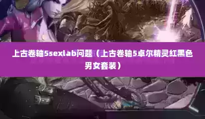 上古卷轴5sexlab问题（上古卷轴5卓尔精灵红黑色男女套装）
