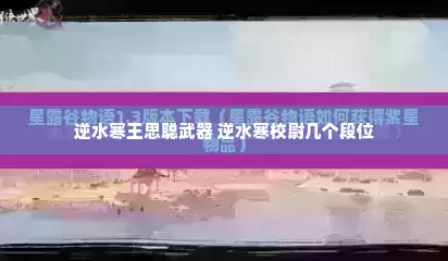 逆水寒王思聪武器 逆水寒校尉几个段位